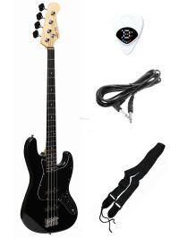 EVER PLAY JB BK/BK CZARNA GITARA BASOWA ZESTAW - 2