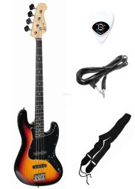 EVER PLAY JB SB/BK SUNBURST GITARA BASOWA ZESTAW - 2