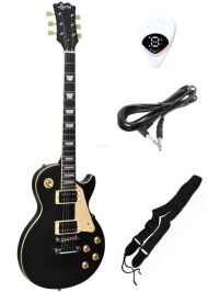 EVER PLAY LP-200 SBK CZARNA MAT GITARA ELEKTRYCZNA ZESTAW - 2