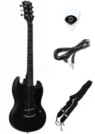 EVER PLAY SG-20 SBK CZARNA MAT GITARA ELEKTRYCZNA ZESTAW - 2