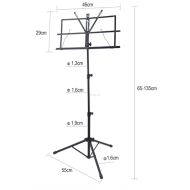 SUPRIMO D1 STATYW STOJAK PULPIT DO NUT REGULOWANY SKŁADANY POKROWIEC ZESTAW 65-130 CM DO 12 KG - 6