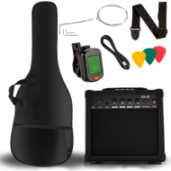 V-TONE EGS 39 MBK HH GITARA ELEKTRYCZNA 4/4 CZARNA ZESTAW + WZMACNIACZ - 4