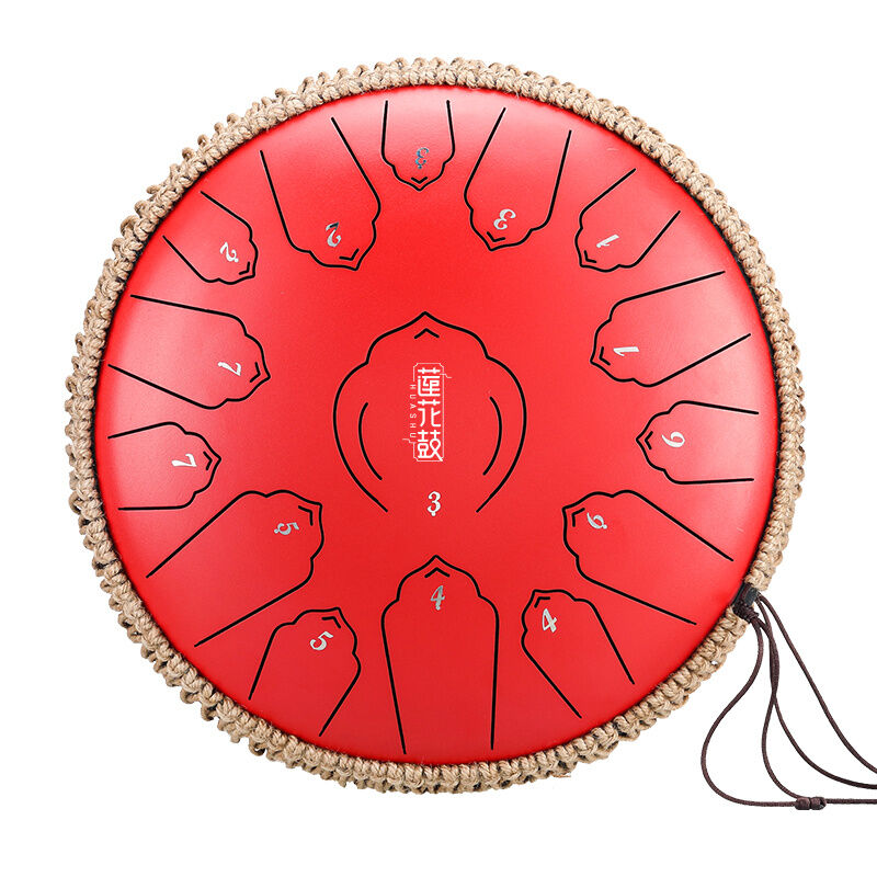 HLURU TWL15-12-RED TONGUE DRUM CZERWONY TANK HANDPAN