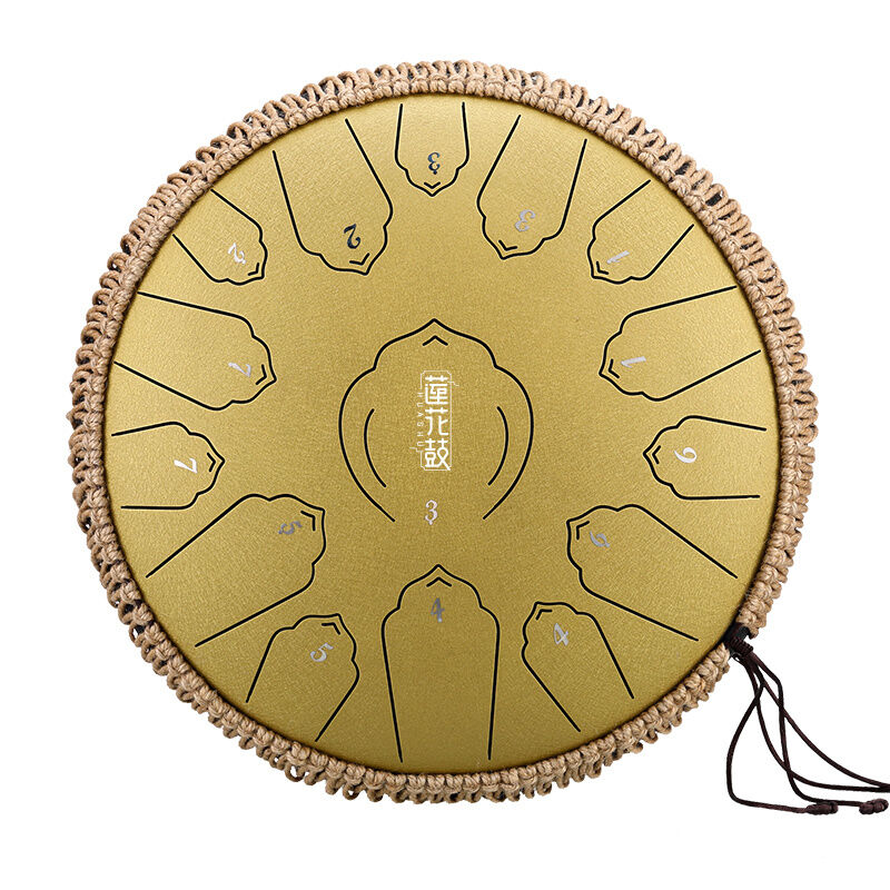 HLURU TWL15-12-GOLDEN TONGUE DRUM ZŁOTY TANK HANDPAN