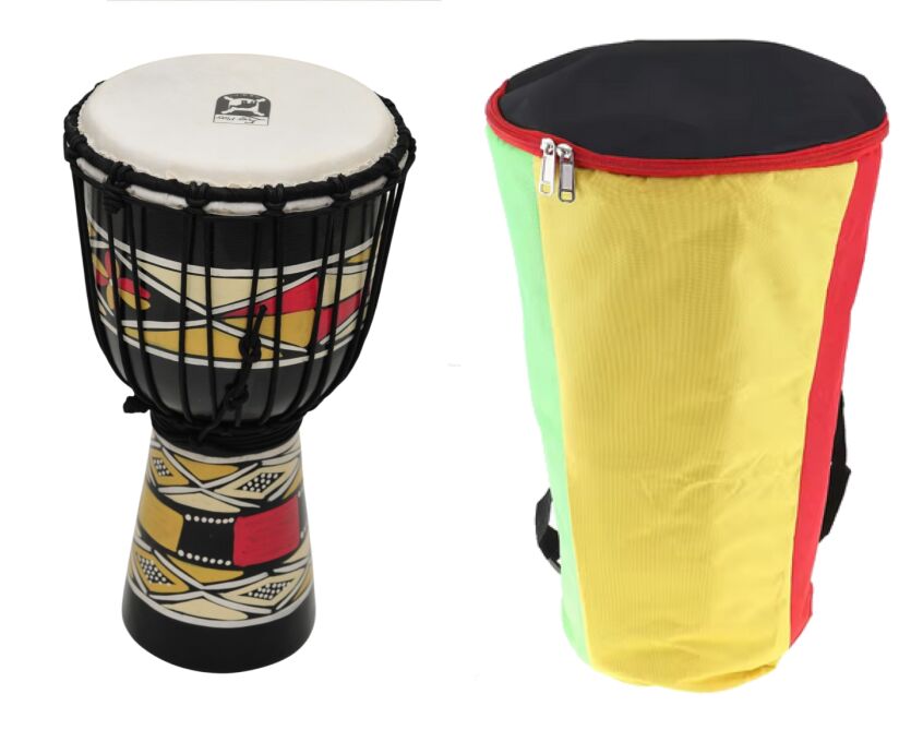 EVER PLAY DJ40ZP-M5 DJEMBE 40cm BĘBEN DREWNIANY AFRYKAŃSKI + POKROWIEC