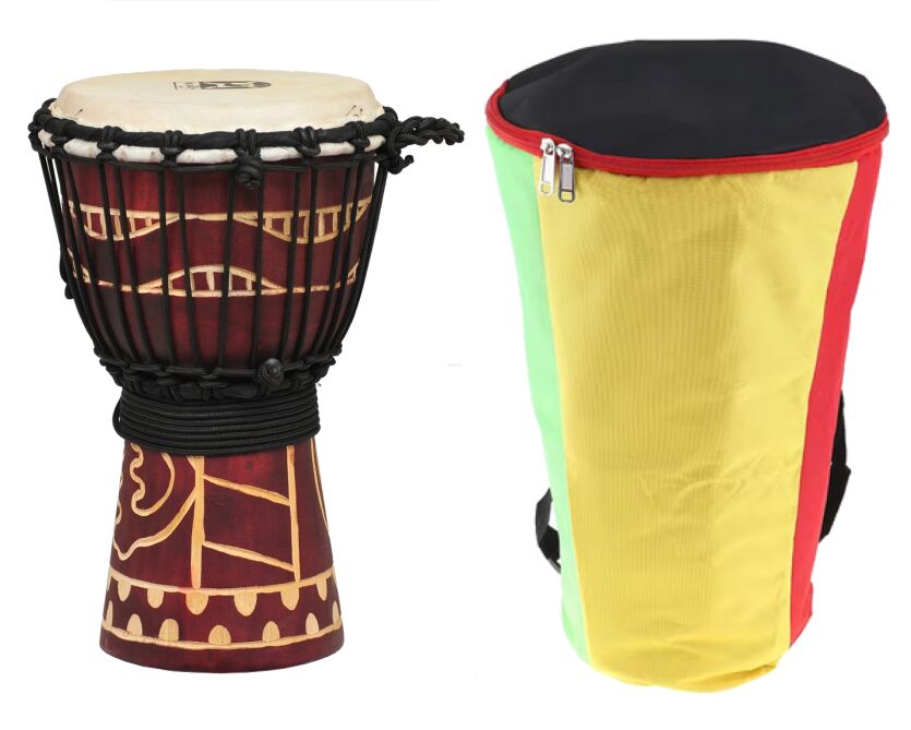 EVER PLAY DA30-8G DJEMBE 30cm BĘBEN DREWNIANY AFRYKAŃSKI + POKROWIEC