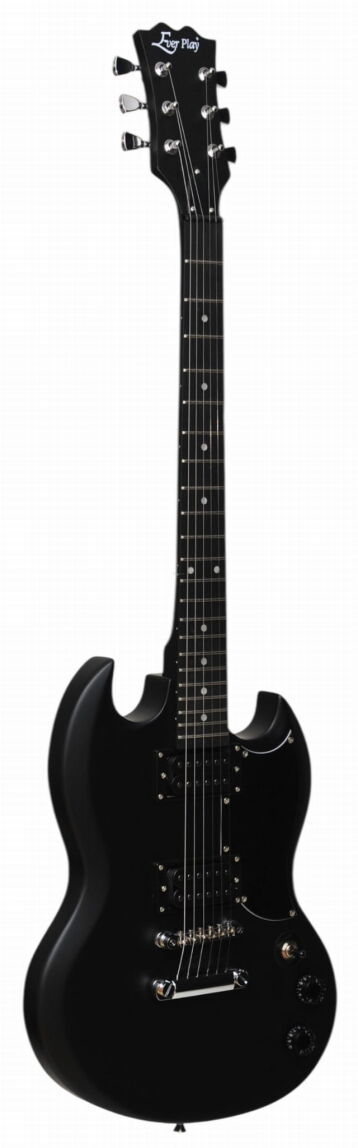 EVER PLAY SG-20 SBK CZARNA MAT GITARA ELEKTRYCZNA ZESTAW