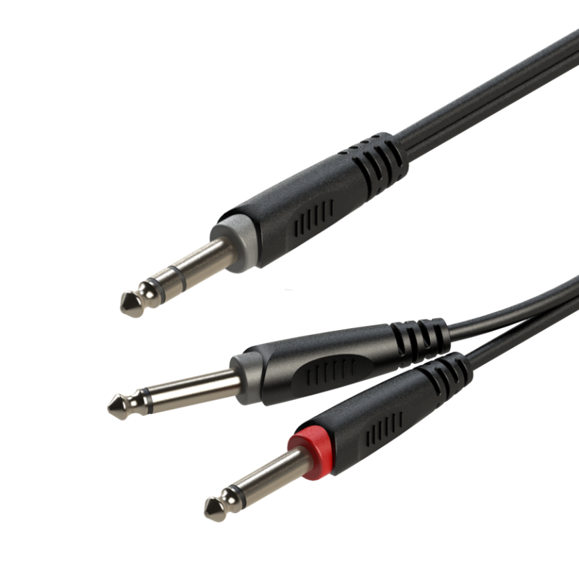 ROXTONE SAYC100L6 KABEL AUDIO JACK 6.3 STEREO 2x JACK 6.3 MONO 6m
