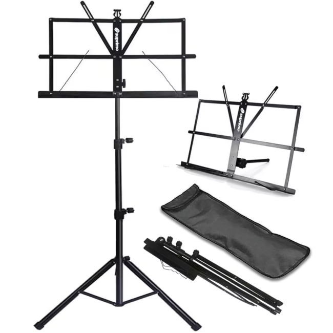 SUPRIMO D1 STATYW STOJAK PULPIT DO NUT REGULOWANY SKŁADANY POKROWIEC ZESTAW 65-130 CM DO 12 KG