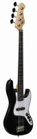 EVER PLAY JB 3/4 BK/WH CZARNA GITARA BASOWA ZESTAW