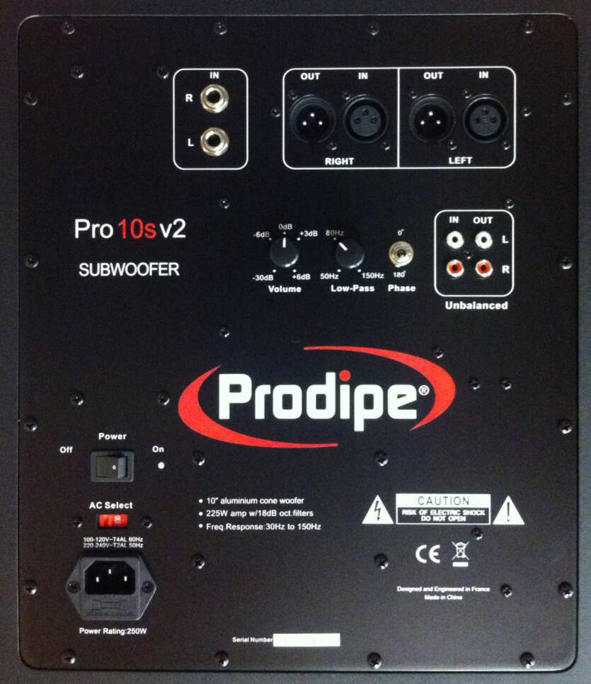 Prodipe PRO10S v2 - aktywne monitory studyjne, subbas